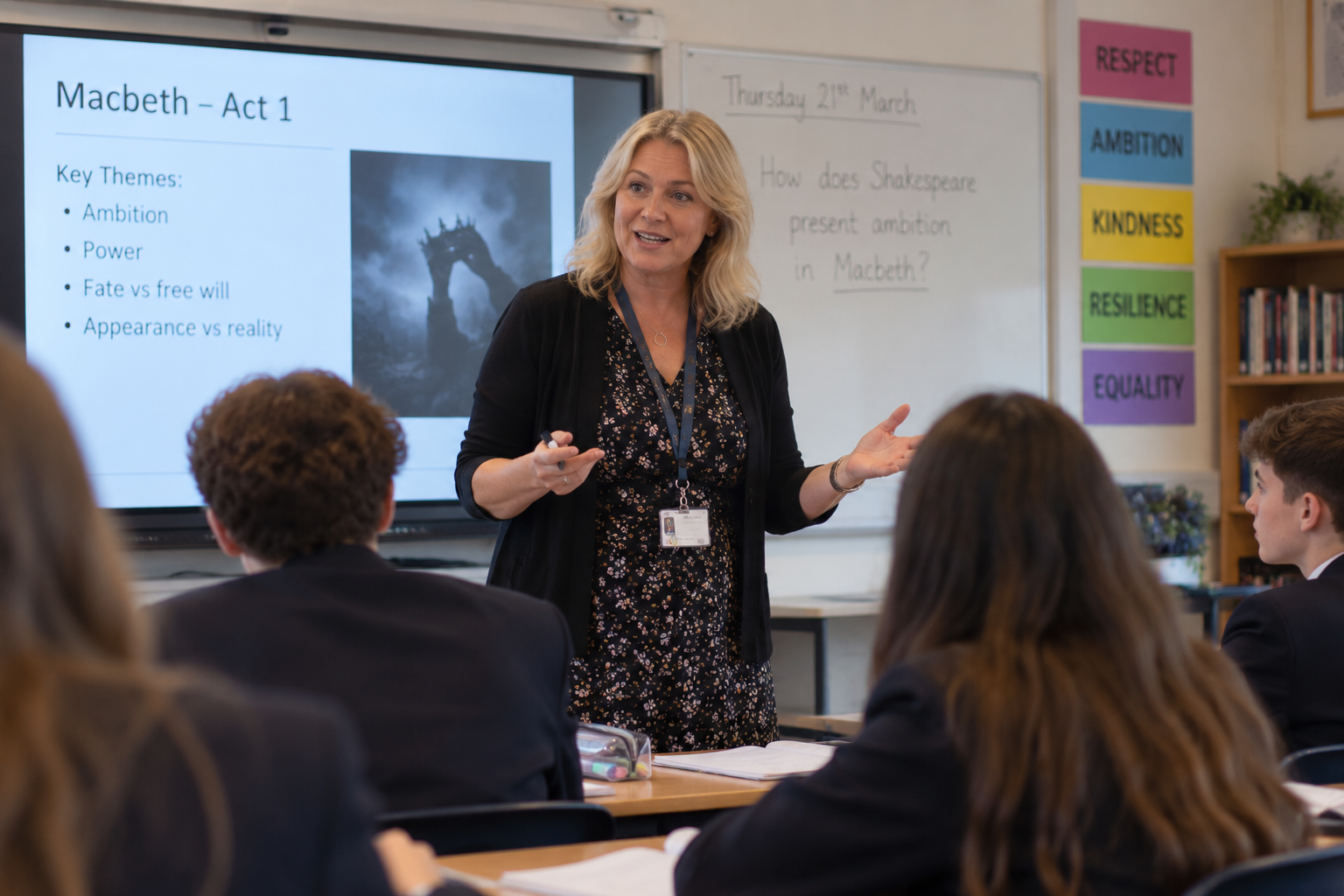 Teacher working with pupils in a classroom